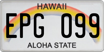 HI license plate EPG099