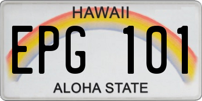 HI license plate EPG101