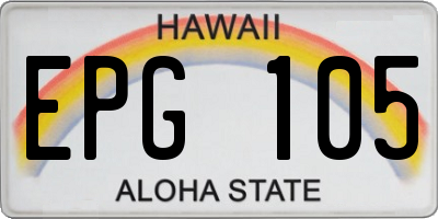 HI license plate EPG105