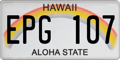 HI license plate EPG107
