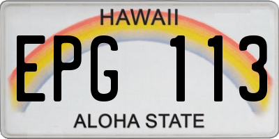 HI license plate EPG113