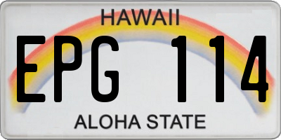 HI license plate EPG114