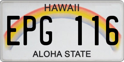 HI license plate EPG116