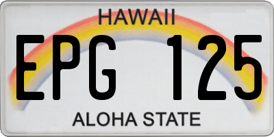 HI license plate EPG125