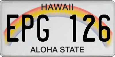 HI license plate EPG126
