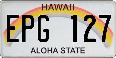 HI license plate EPG127