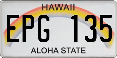 HI license plate EPG135