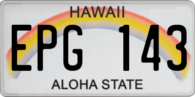 HI license plate EPG143