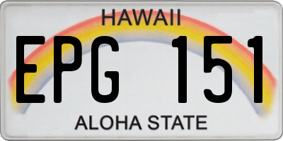 HI license plate EPG151