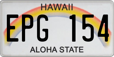 HI license plate EPG154