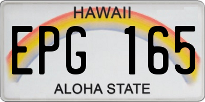 HI license plate EPG165
