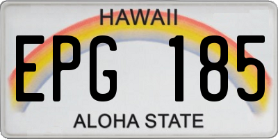HI license plate EPG185