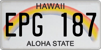 HI license plate EPG187