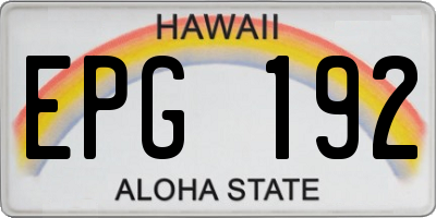 HI license plate EPG192
