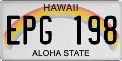 HI license plate EPG198