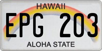 HI license plate EPG203