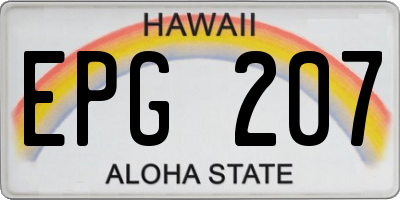 HI license plate EPG207