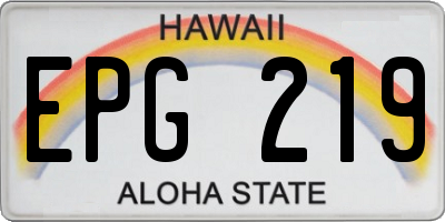 HI license plate EPG219