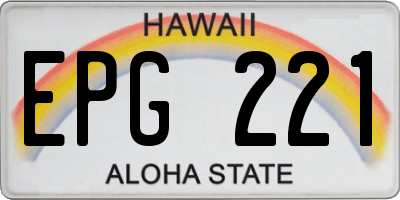 HI license plate EPG221