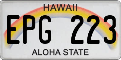 HI license plate EPG223
