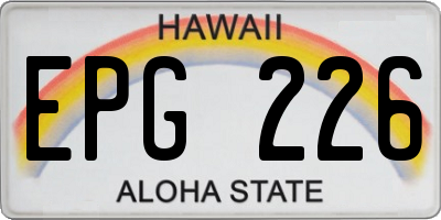 HI license plate EPG226