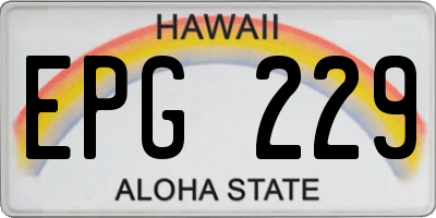 HI license plate EPG229