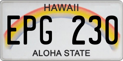 HI license plate EPG230