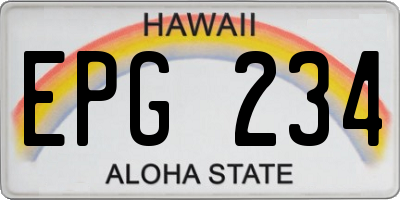 HI license plate EPG234