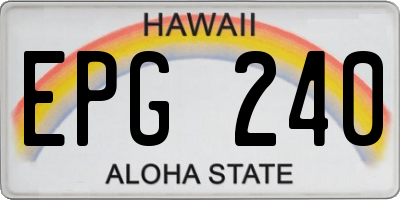 HI license plate EPG240