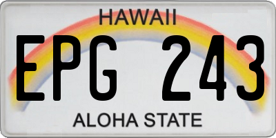 HI license plate EPG243