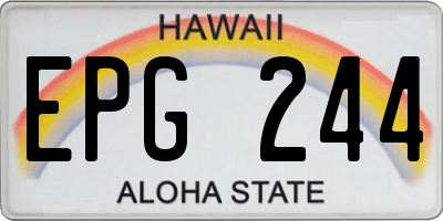 HI license plate EPG244