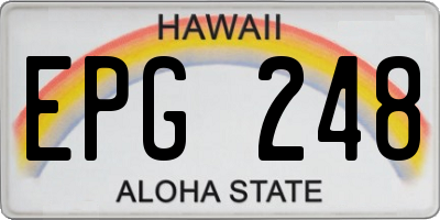 HI license plate EPG248