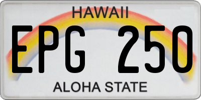 HI license plate EPG250