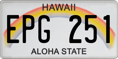 HI license plate EPG251