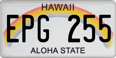 HI license plate EPG255