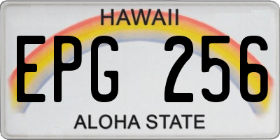 HI license plate EPG256
