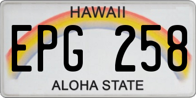 HI license plate EPG258