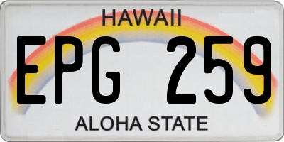 HI license plate EPG259
