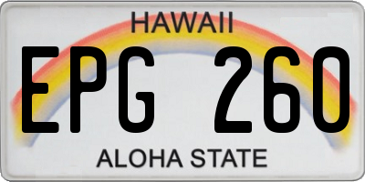 HI license plate EPG260