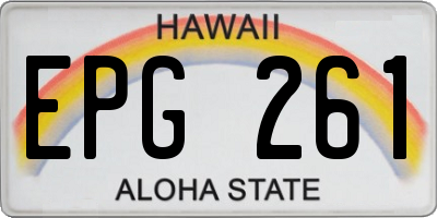 HI license plate EPG261