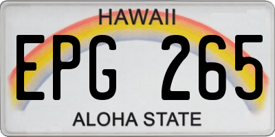 HI license plate EPG265