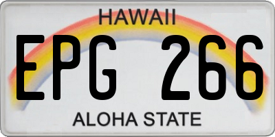 HI license plate EPG266