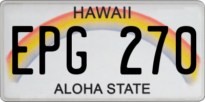 HI license plate EPG270