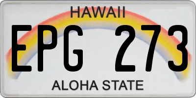 HI license plate EPG273