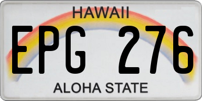 HI license plate EPG276