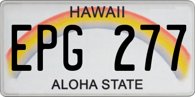 HI license plate EPG277