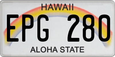 HI license plate EPG280