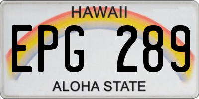HI license plate EPG289