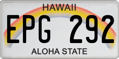 HI license plate EPG292