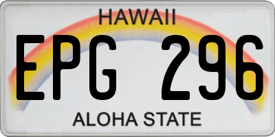 HI license plate EPG296